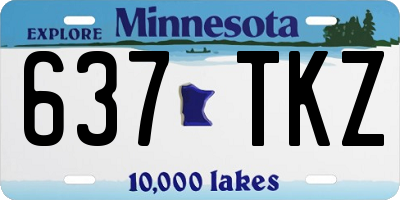 MN license plate 637TKZ
