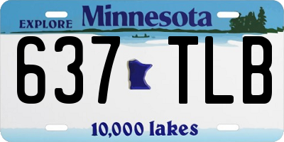 MN license plate 637TLB