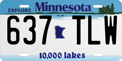 MN license plate 637TLW