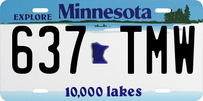 MN license plate 637TMW