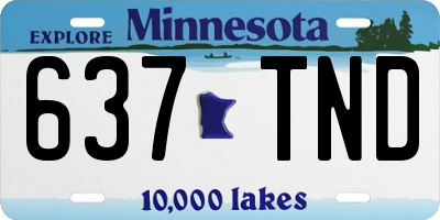 MN license plate 637TND