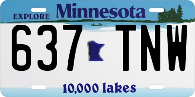 MN license plate 637TNW
