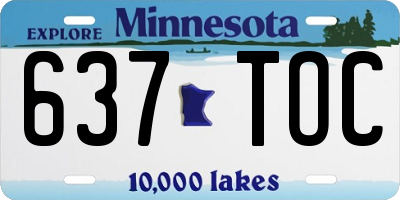 MN license plate 637TOC