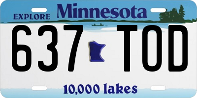 MN license plate 637TOD
