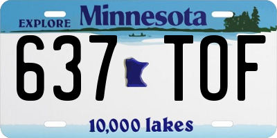 MN license plate 637TOF