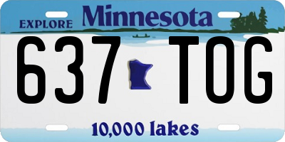 MN license plate 637TOG