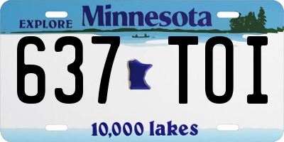 MN license plate 637TOI