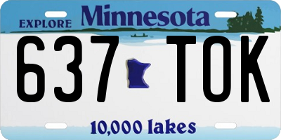 MN license plate 637TOK