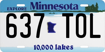 MN license plate 637TOL