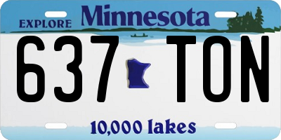 MN license plate 637TON