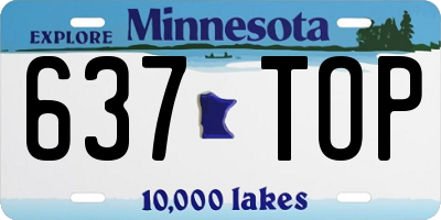 MN license plate 637TOP