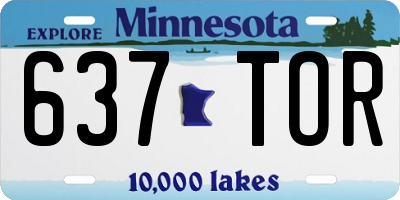 MN license plate 637TOR