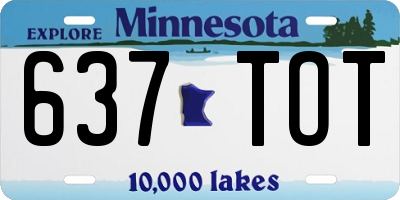 MN license plate 637TOT