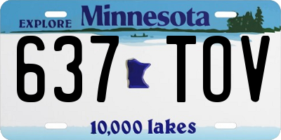 MN license plate 637TOV