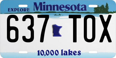 MN license plate 637TOX