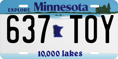 MN license plate 637TOY
