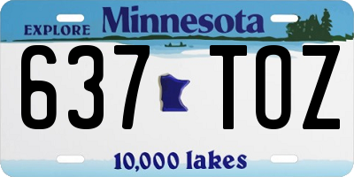MN license plate 637TOZ