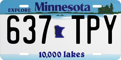 MN license plate 637TPY