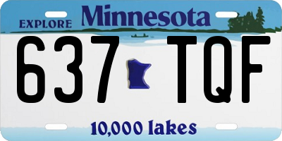 MN license plate 637TQF