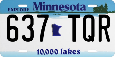 MN license plate 637TQR