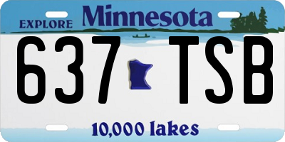 MN license plate 637TSB