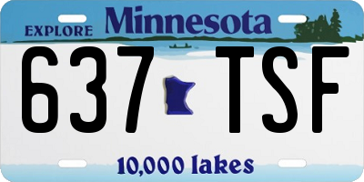 MN license plate 637TSF