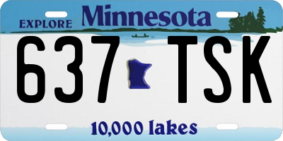 MN license plate 637TSK