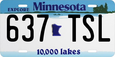 MN license plate 637TSL