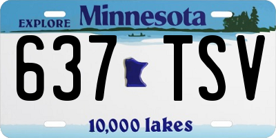 MN license plate 637TSV