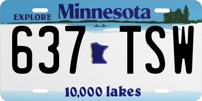 MN license plate 637TSW