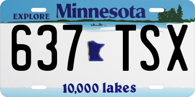 MN license plate 637TSX
