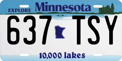 MN license plate 637TSY