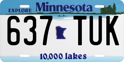MN license plate 637TUK