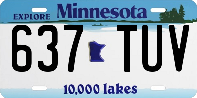 MN license plate 637TUV