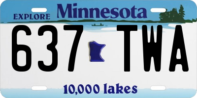 MN license plate 637TWA