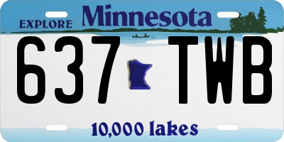 MN license plate 637TWB