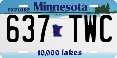 MN license plate 637TWC
