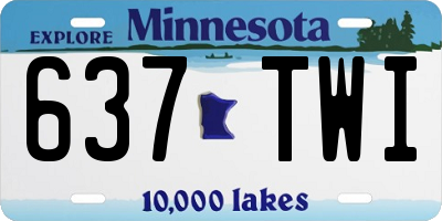 MN license plate 637TWI