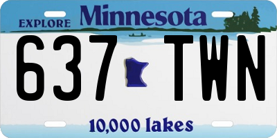 MN license plate 637TWN