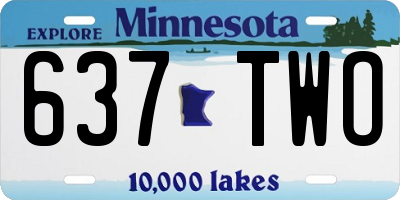 MN license plate 637TWO