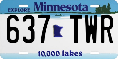MN license plate 637TWR