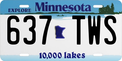 MN license plate 637TWS