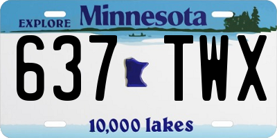 MN license plate 637TWX