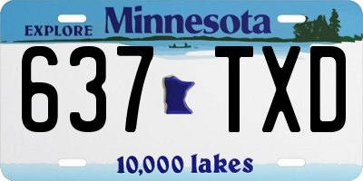 MN license plate 637TXD