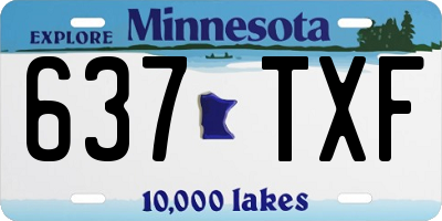 MN license plate 637TXF