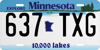 MN license plate 637TXG
