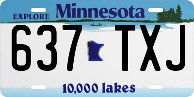 MN license plate 637TXJ