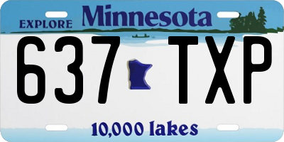MN license plate 637TXP