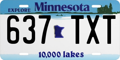MN license plate 637TXT