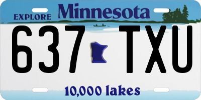 MN license plate 637TXU